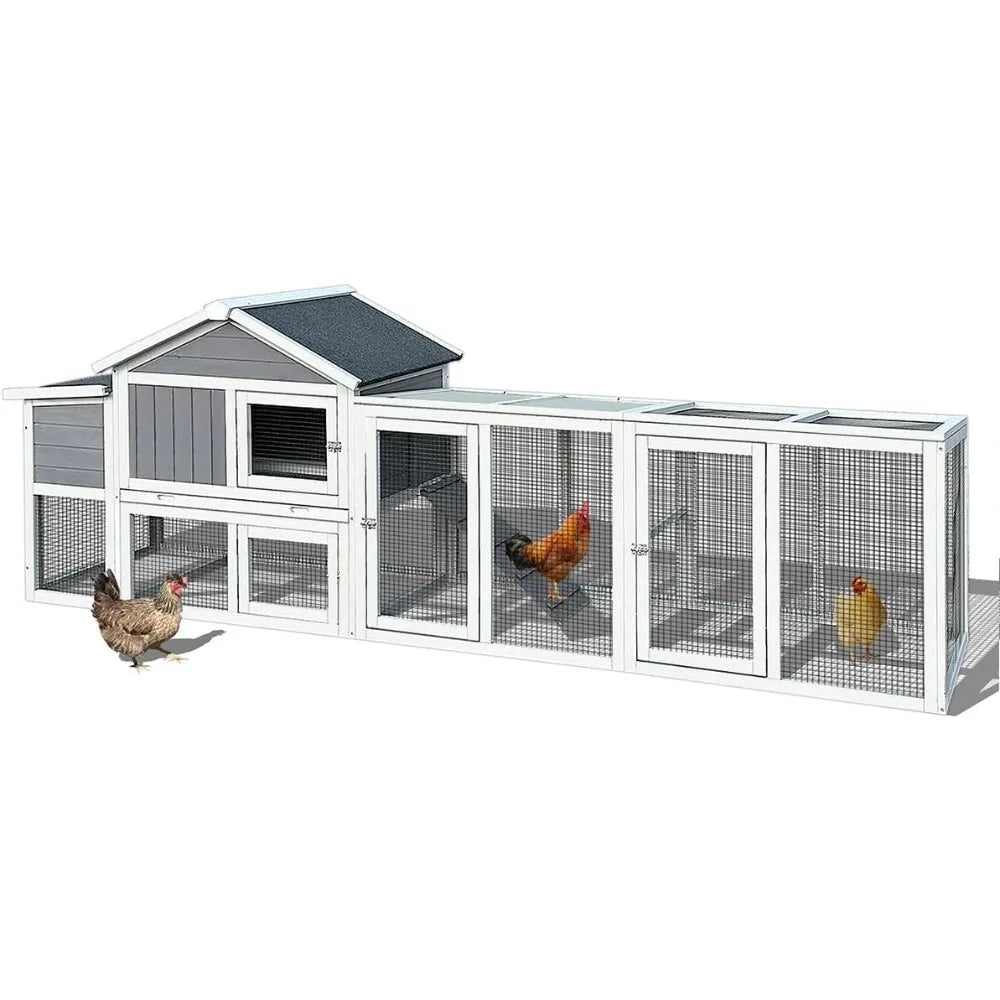 Farm Animals Wooden Chicken Coop With Run Weatherproof Nest Box