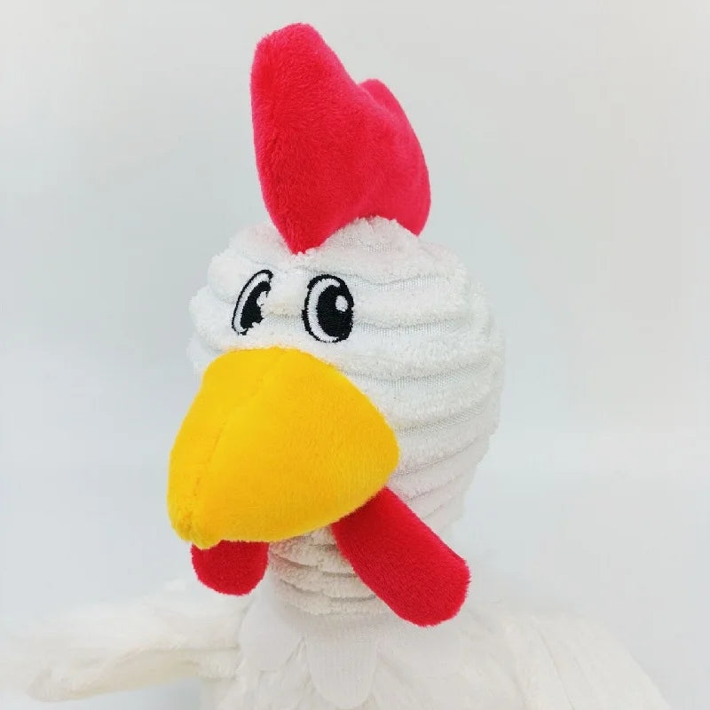 Chicken Dog Toys Rooster Squeak Plush Indestructible Dog Toy