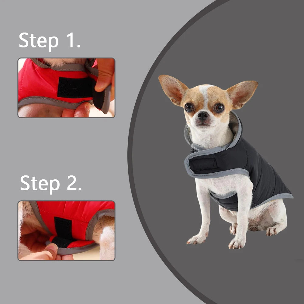 Holapet Reflective Reversible Fleece Pet Coat Waterproof