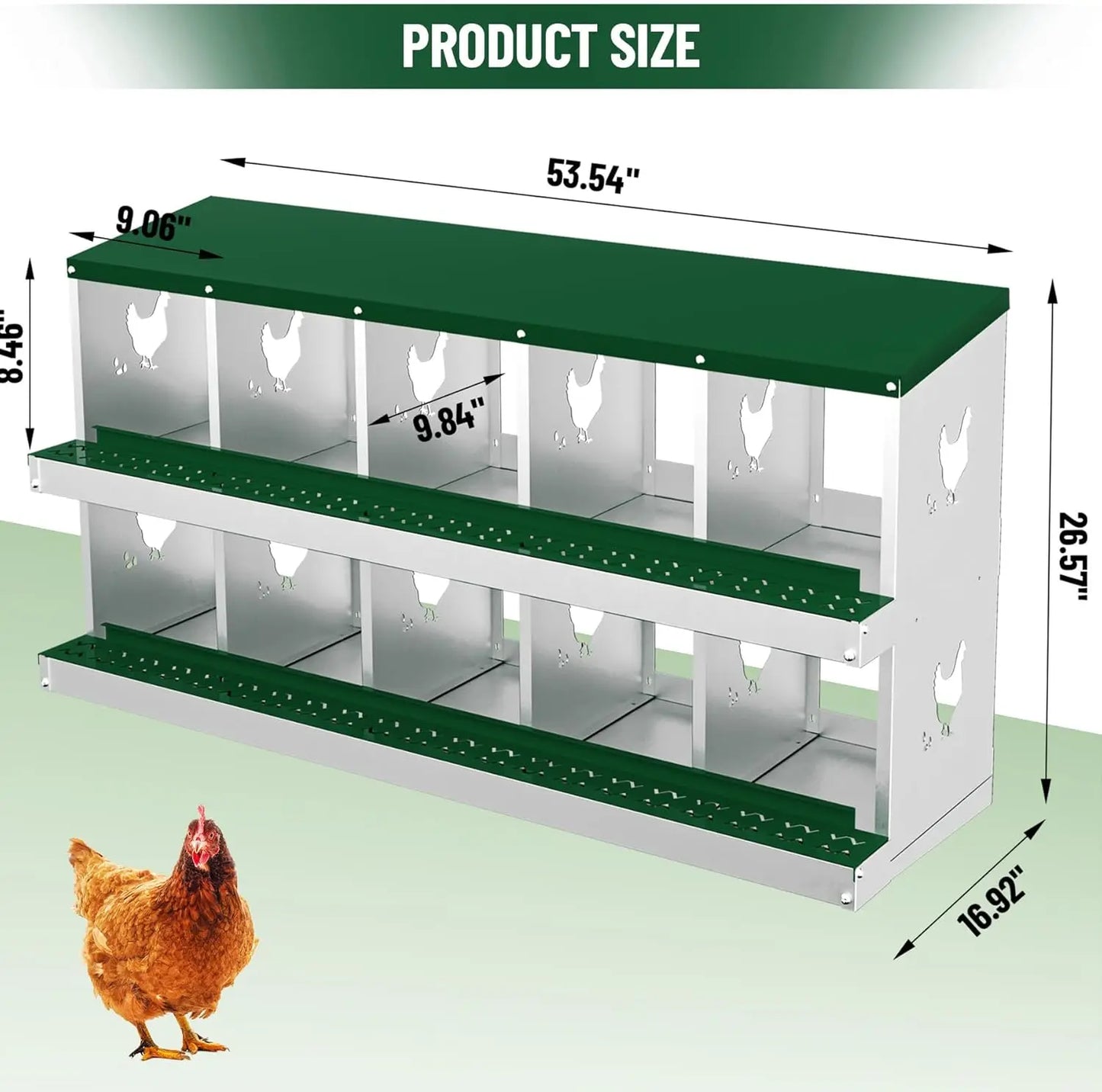 TWISTER.CK Nesting Boxes for Chickens Multi Holes Metal Laying Box