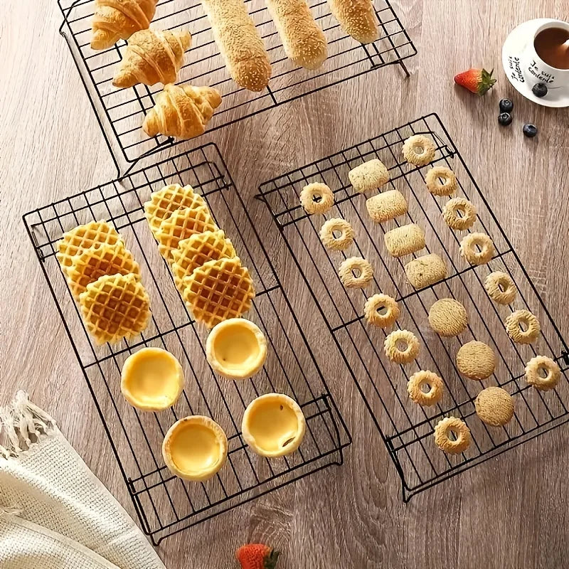 1/2/3PC Stainless Steel Stackable Cooling Rack for Baking Nonstick Metal Cake Cooling Rack Grid Net Baking Tray Oven Cooling Rac