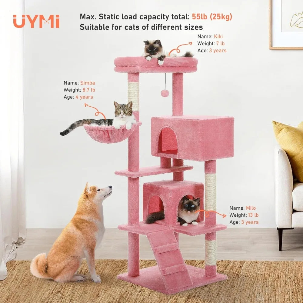 Cat Tower With Condos Top Perch And Scratching Posts