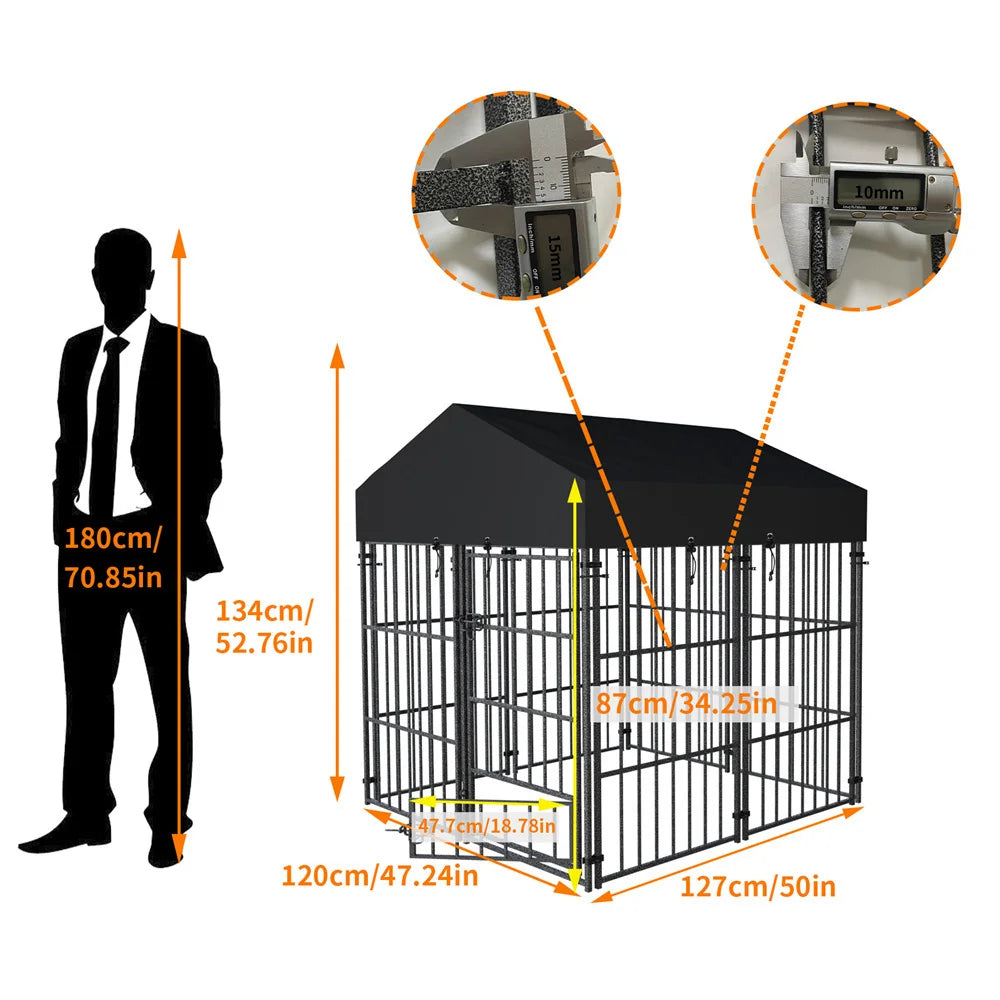 Borwar Heavy Duty Large Dog Kennel Welded Metal Playpen