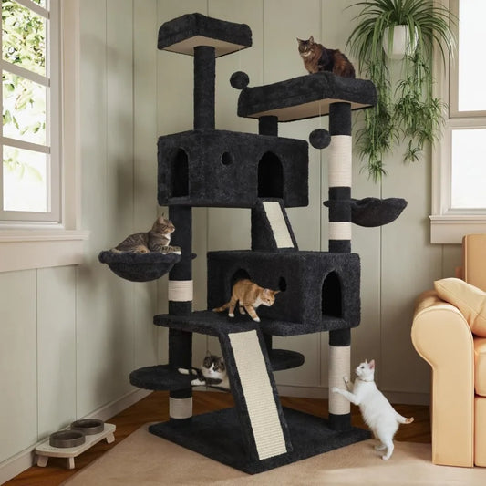 DAFIFY Cat Tree Tower With Sisal Posts And Hammock