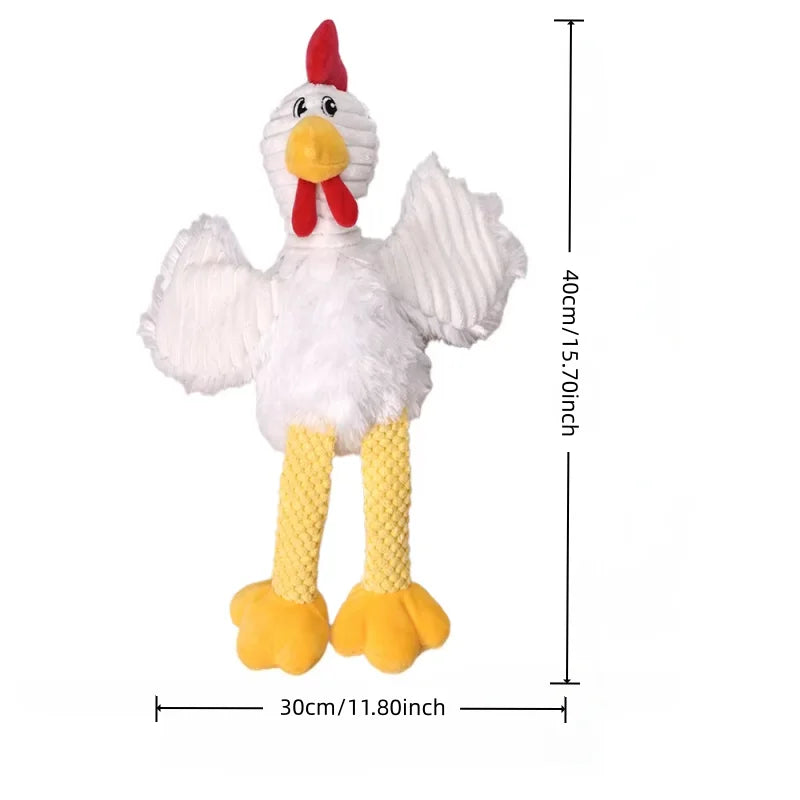Chicken Dog Toys Rooster Squeak Plush Indestructible Dog Toy