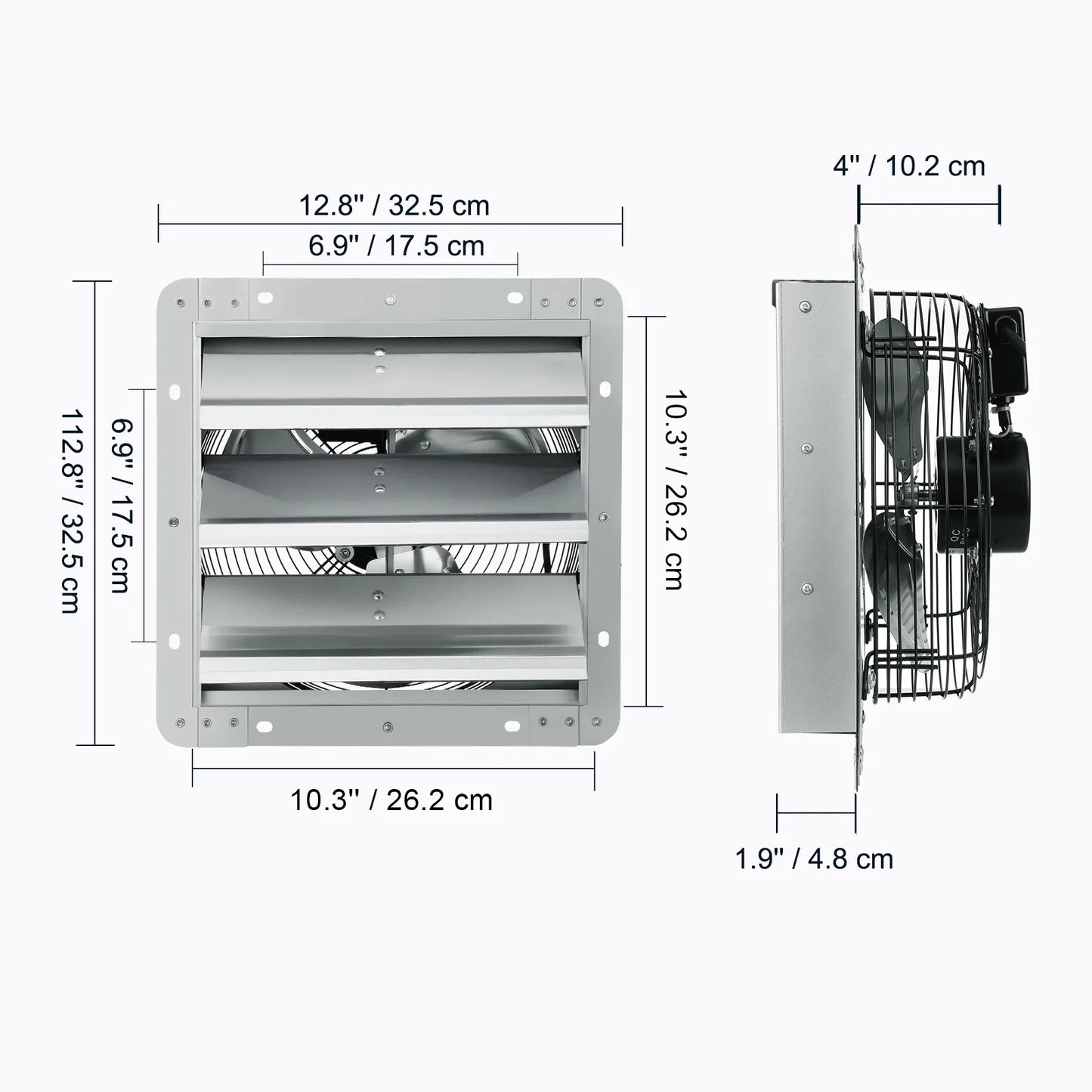 SucceBuy Shutter Exhaust Fan AC/ EC-motor 10-Speed Adjustable Wall Mount Attic Ventilation and Cooling for Greenhouses Garages