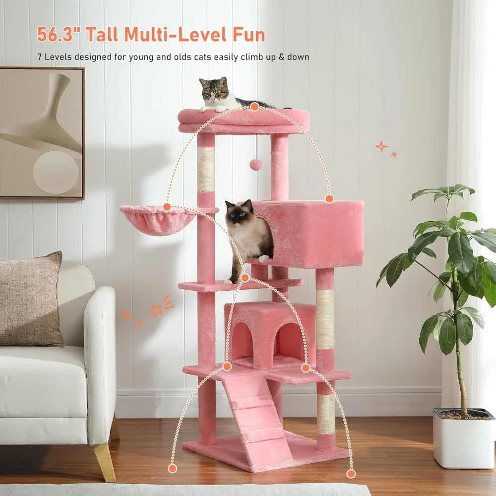 Cat Tower With Condos Top Perch And Scratching Posts