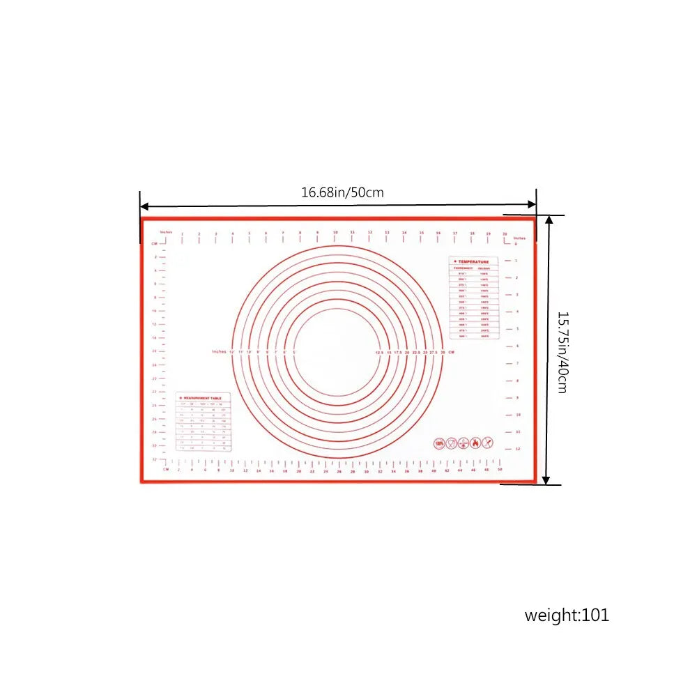Silicone Baking Mat, Non-slip Pastry Mat for Rolling Out Dough, Making Pie Crust and Fondant, with Measuring Function