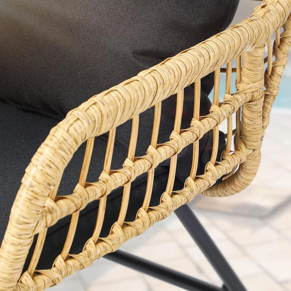 4 Piece Patio Furniture Wicker Outdoor Bistro Set All Weather Rattan Conversation Loveseat Chairs For Backyard Balcony