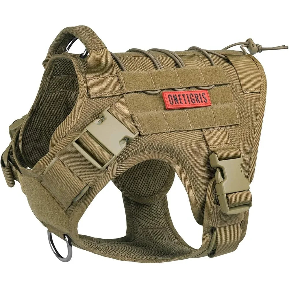 XMSJ Tactical Dog Harness Patrol Vest With Quick Release Buckles