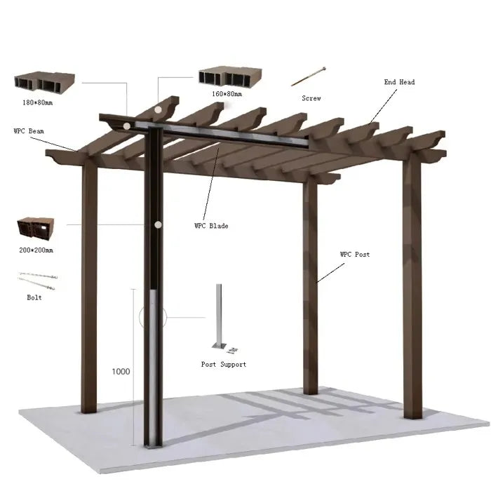 Gazebo Waterproof Patio Wood Pavilion For Outdoor Garden Low Maintenance
