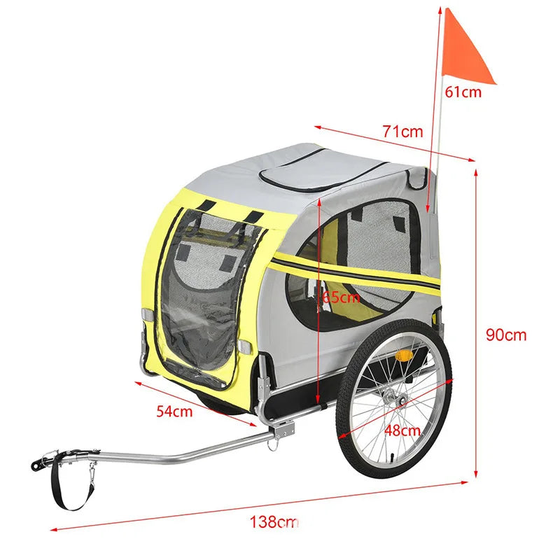 Pet Bicycle Trailer For Cats And Dogs Folding Travel Carrier
