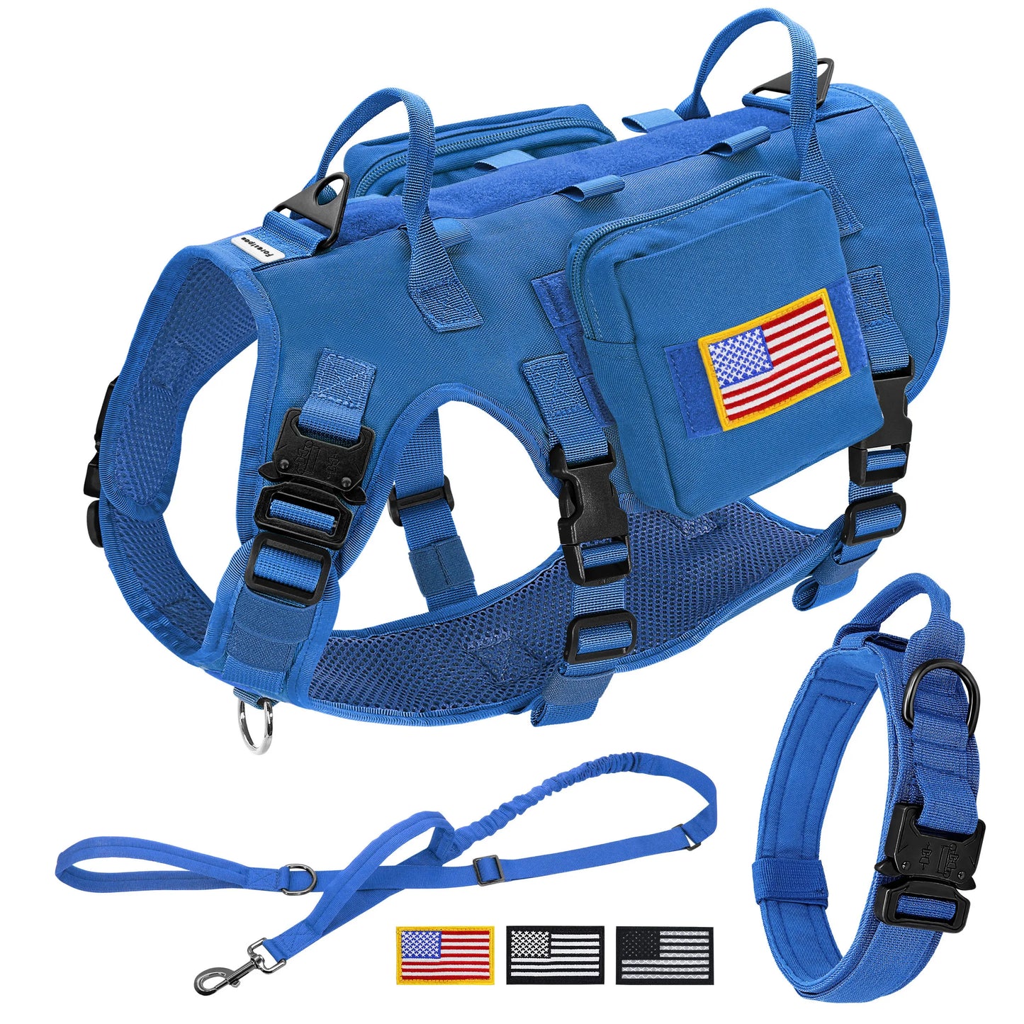 PET ARTIST Military Tactical Dog Harness And Leash Set