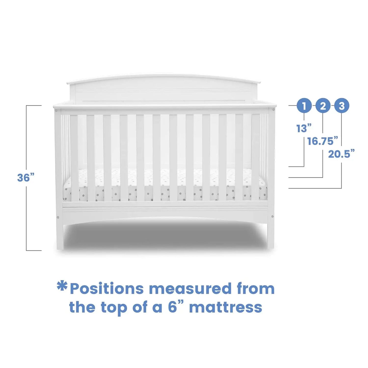 Convertible 4-in-1 Baby Crib to Toddler Bed, Daybed & Full Size Bed with Adjustable Mattress