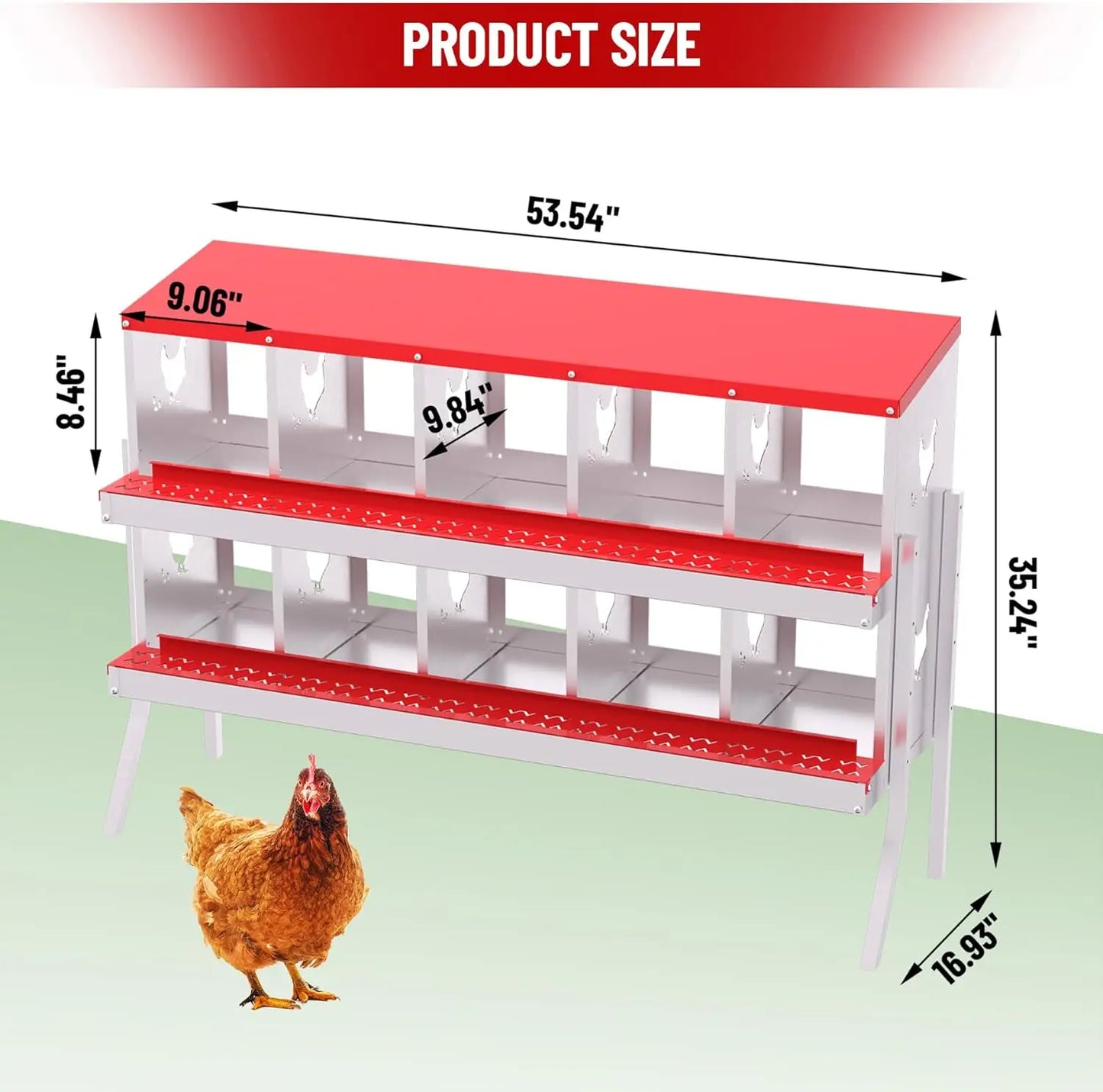 TWISTER.CK Nesting Boxes for Chickens Multi Holes Metal Laying Box