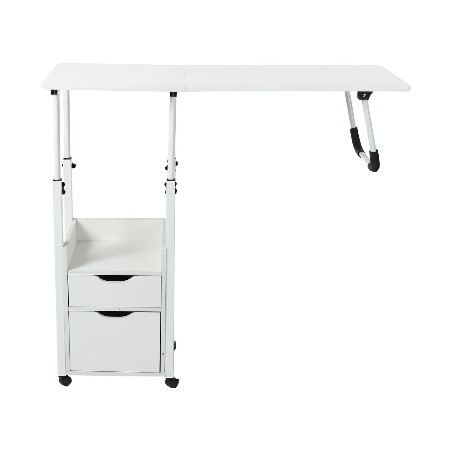 Movable Bedside Table Warp-Proof OverBed Desk Height Adjustable EASY Cleaning Multi-Function Bed Table for Bedrooms/Dormitories