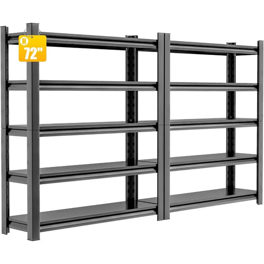 Heavy Duty Garage Shelving Unit Two Pack Five Tier Adjustable