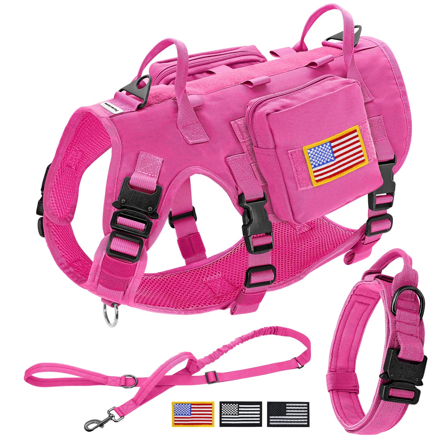 PET ARTIST Military Tactical Dog Harness And Leash Set