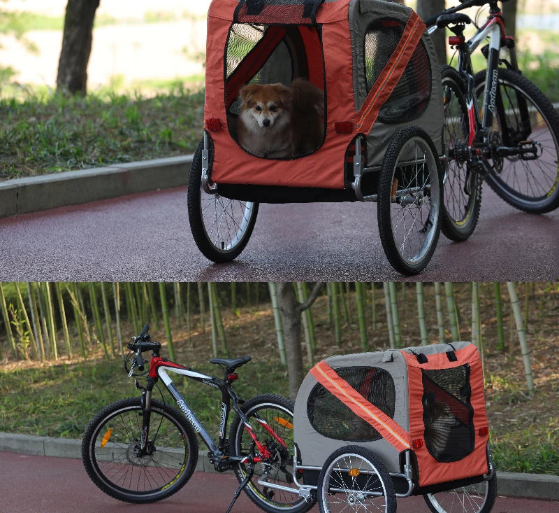 Pet Bicycle Trailer For Cats And Dogs Folding Travel Carrier