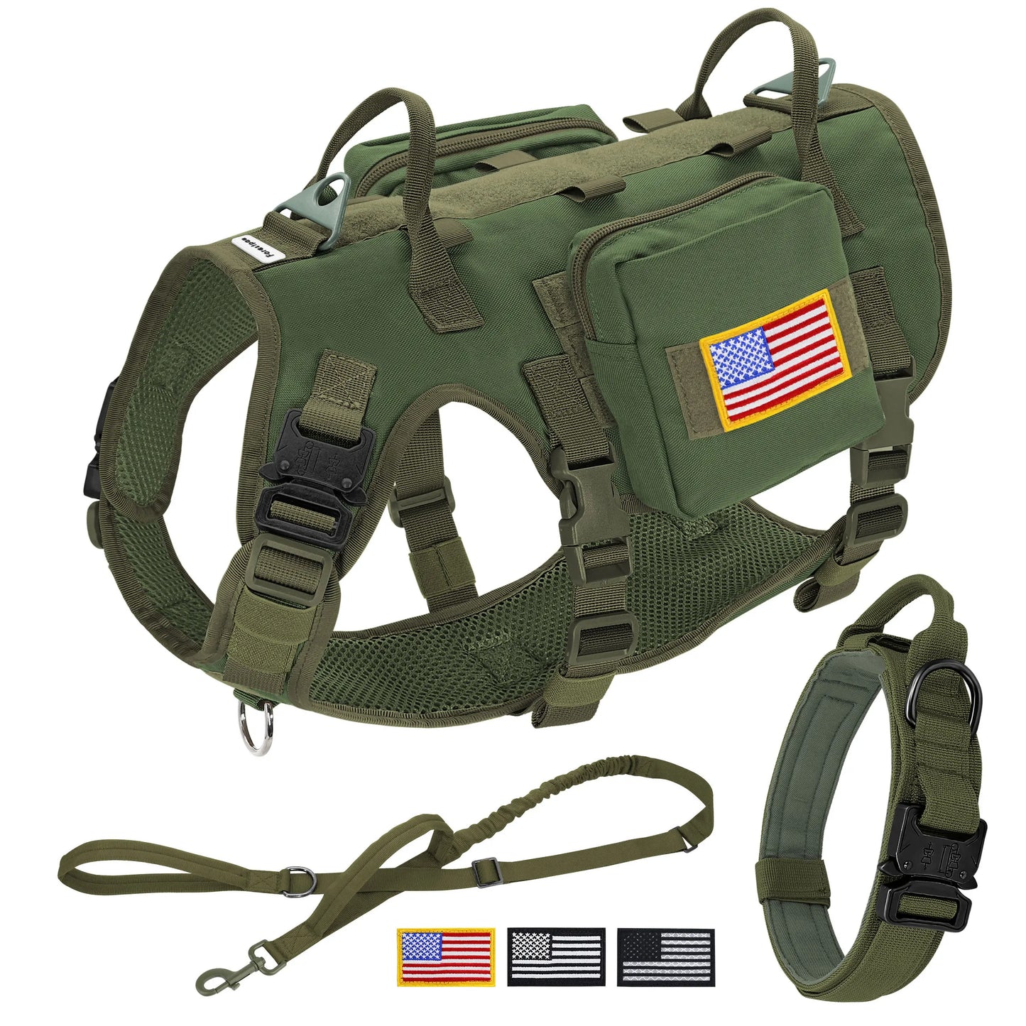 PET ARTIST Military Tactical Dog Harness And Leash Set