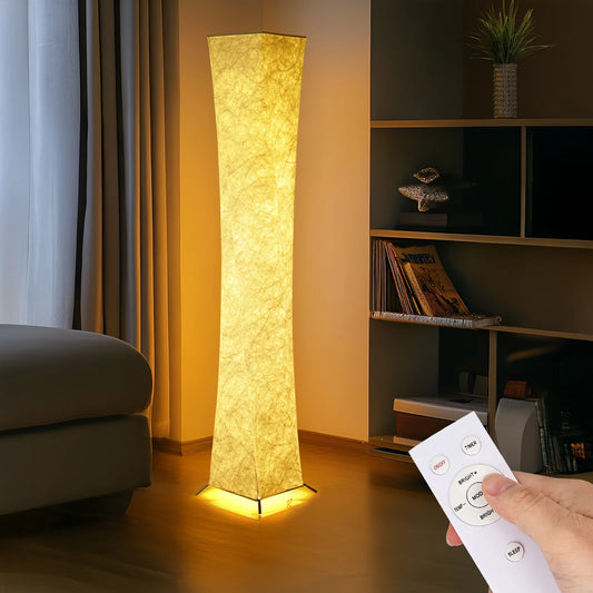 Soft Light Floor Lamp, 52" Simple Design Morden Slim Warm Light 3000K LED Tyvek Fabric Shade Standing Lamp for Living Room Bedro