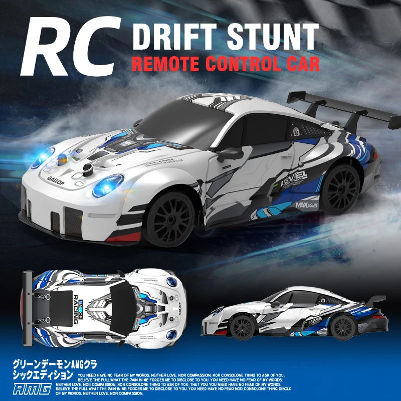 RC Cars 1/24 Remote Control Drift Car Model Toy High-Speed Racing Light Drift Children's Car Toy with Replaceable Tires Boy Gift