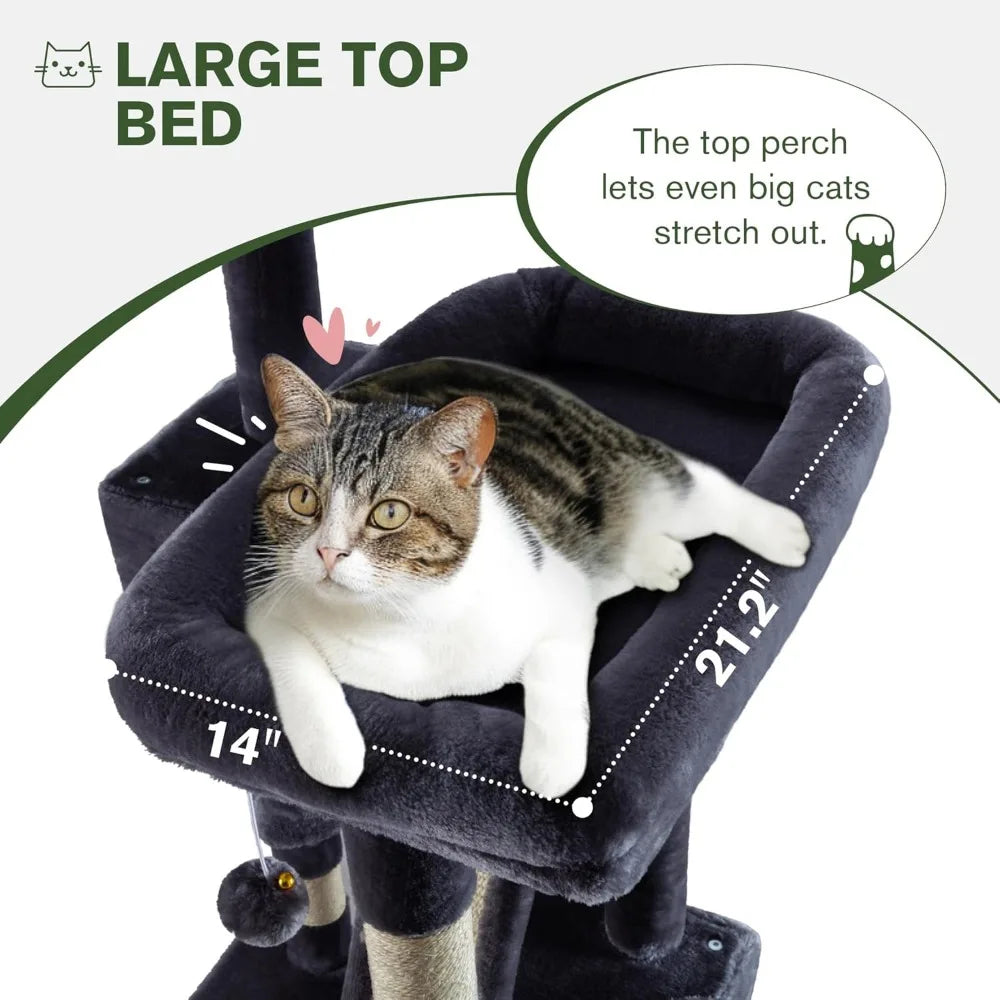 DAFIFY Cat Tree Tower With Sisal Posts And Hammock