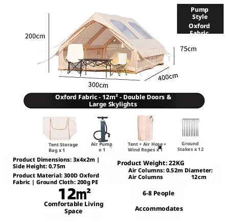 AnbelStyle Outdoor Inflatable Tent Fully Automatic Rainproof Shelter