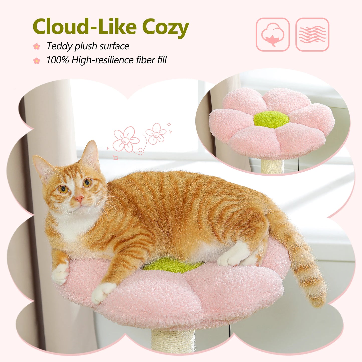 PAWZ Road Flower Cat Tree With Sisal Scratching Post Hammock