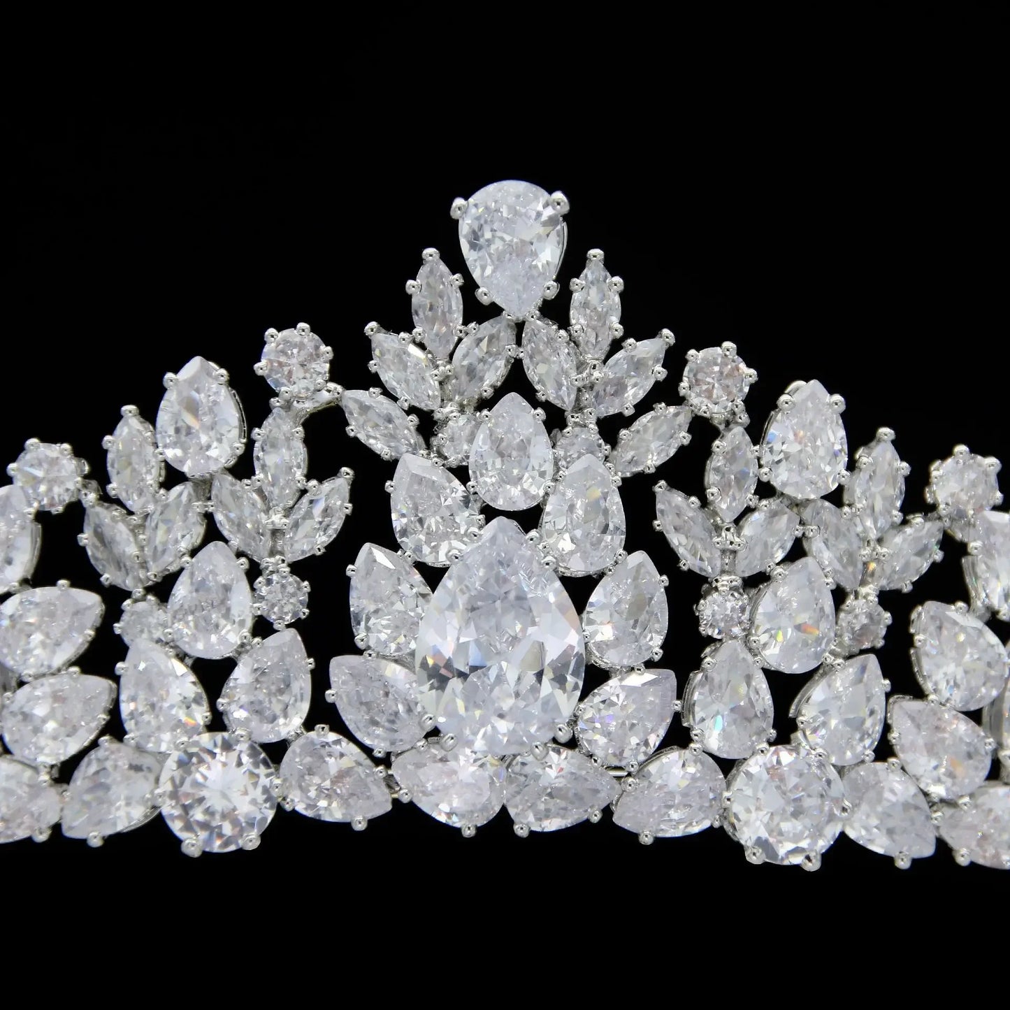Urbanlife Princess Bridal Tiara With Cubic Zirconia Crown