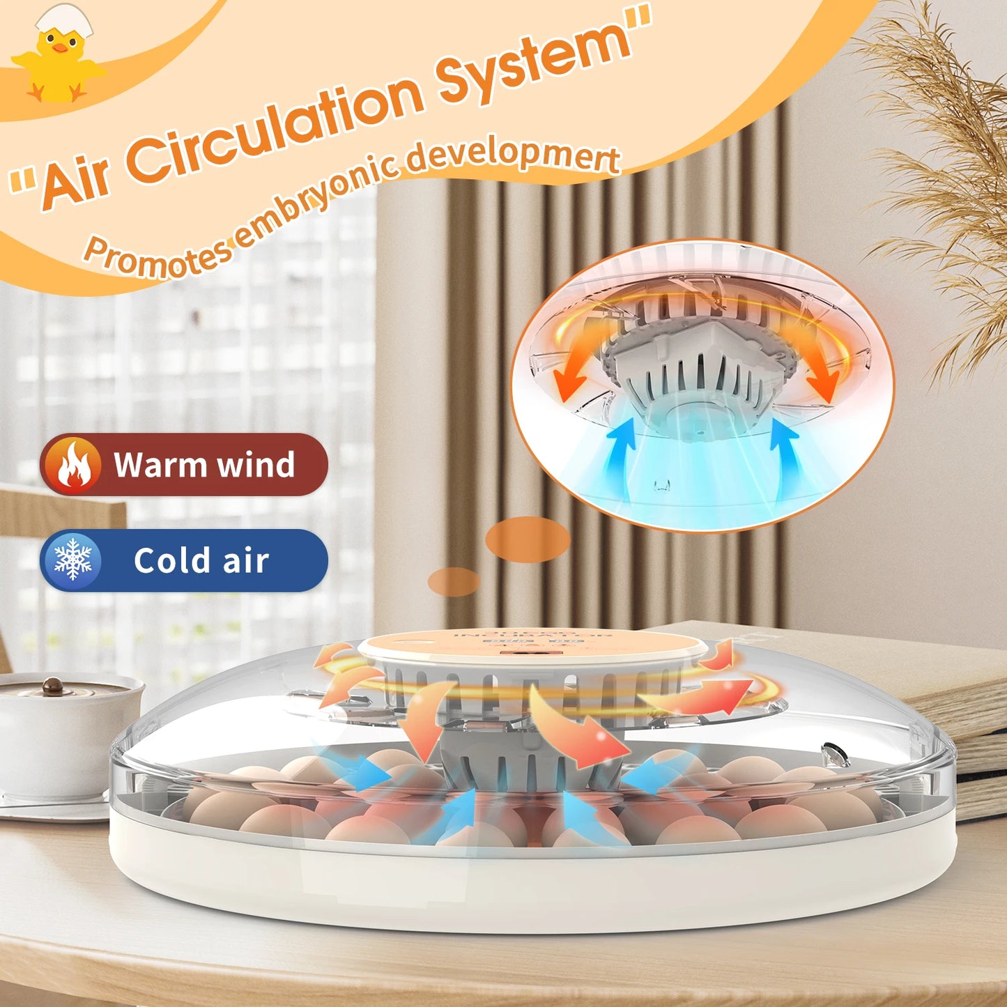 Egg Incubator With Automatic Turning Temperature And Humidity Monitor