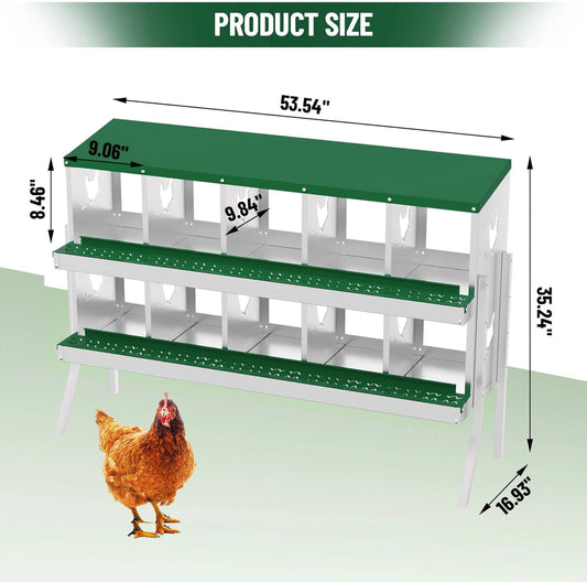 TWISTER.CK Nesting Boxes for Chickens Multi Holes Metal Laying Box