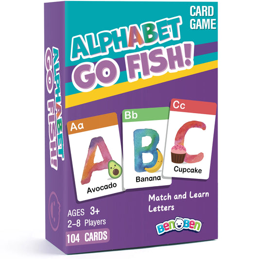 BenBen Alphabet Go Fish Card Game for Kids 104 Cards