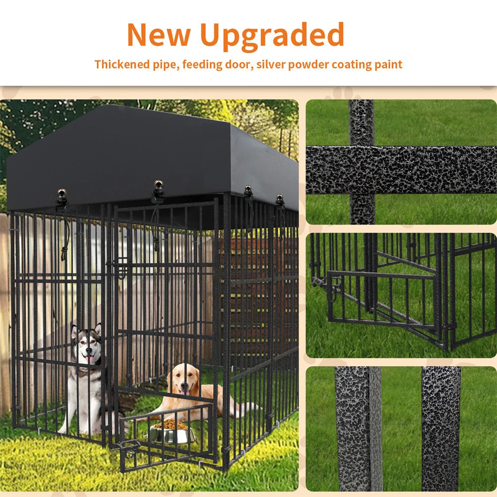 Borwar Heavy Duty Large Dog Kennel Welded Metal Playpen