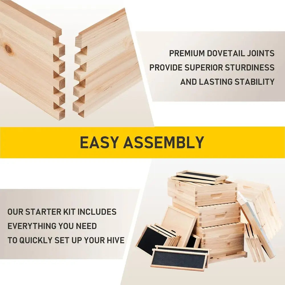 Langstroth Beehive Starter Kit With Frames And Foundation