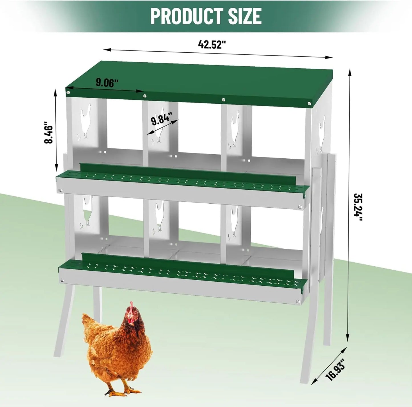 TWISTER.CK Nesting Boxes for Chickens Multi Holes Metal Laying Box