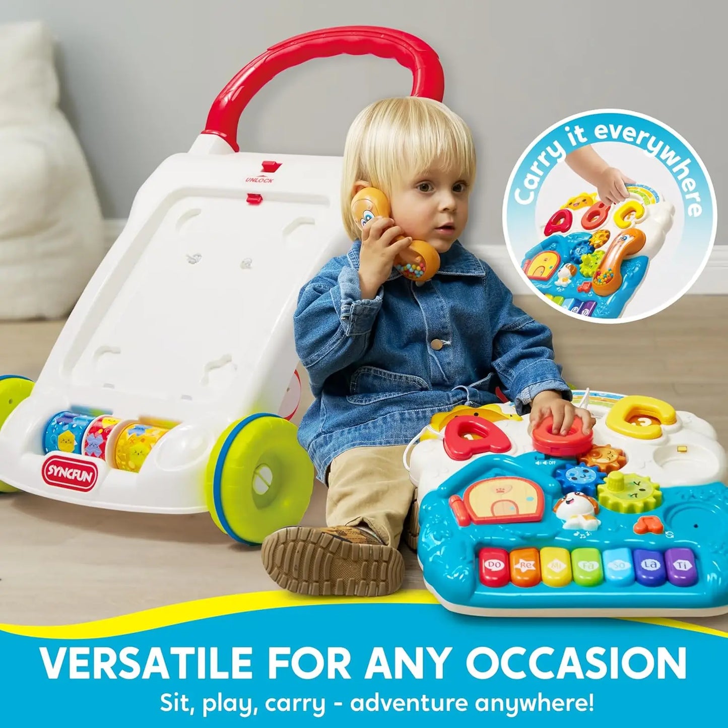 Joyfy Two In 1 Sit To Stand Learning Infant Walker
