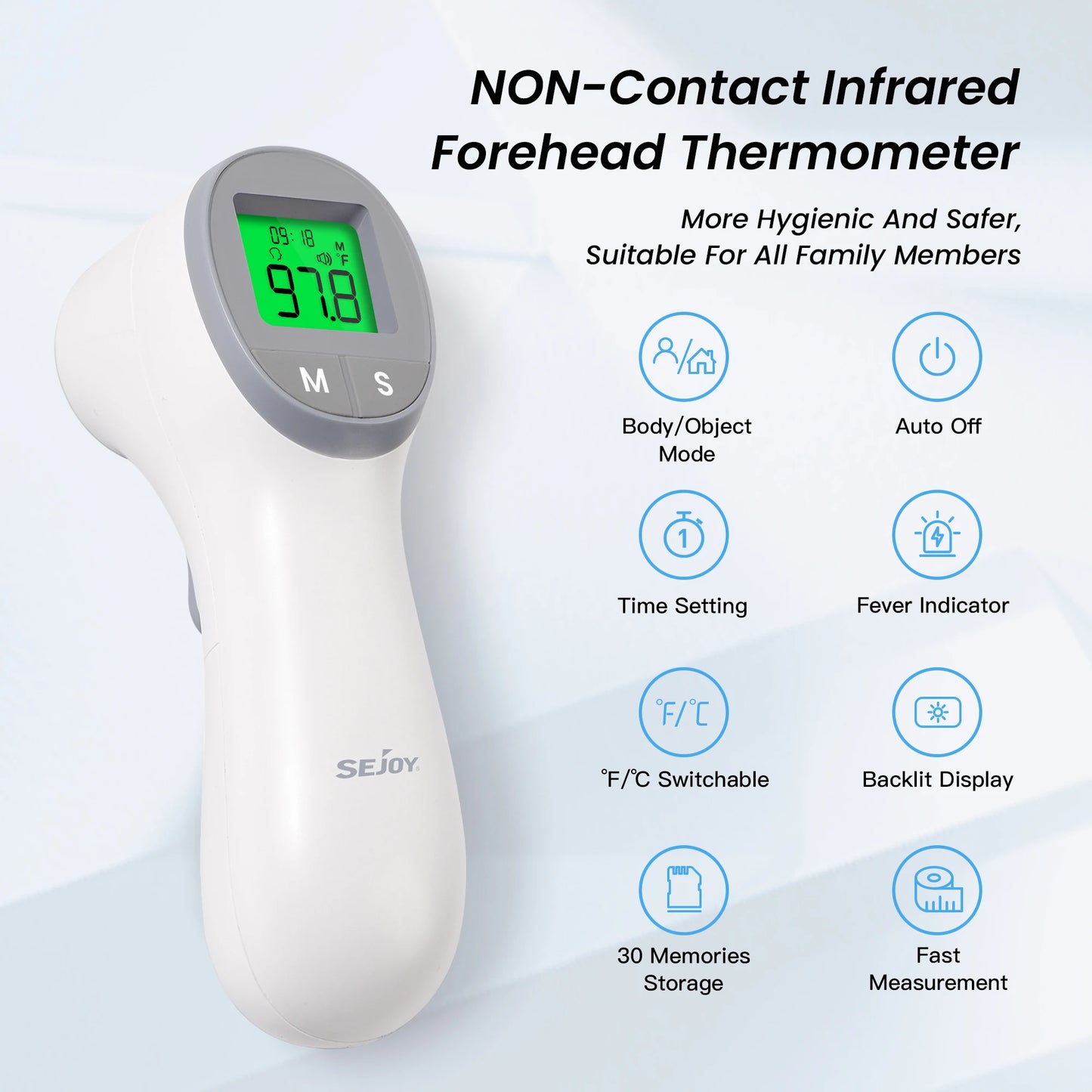 Sejoy Non-Contact Infrared Thermometer Forehead And Ear Body