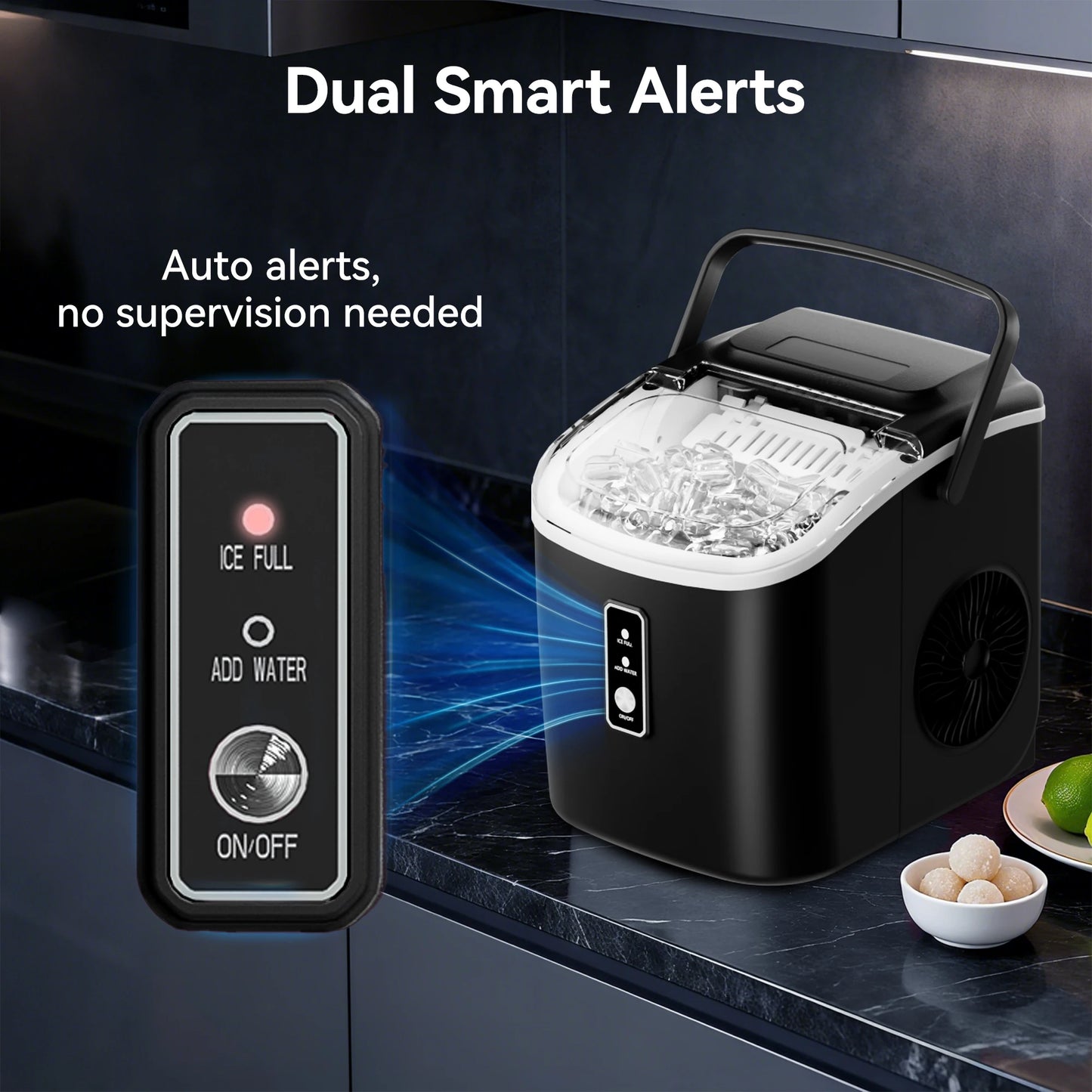 Simzife Portable Countertop Ice Maker 26 Lbs Per Day