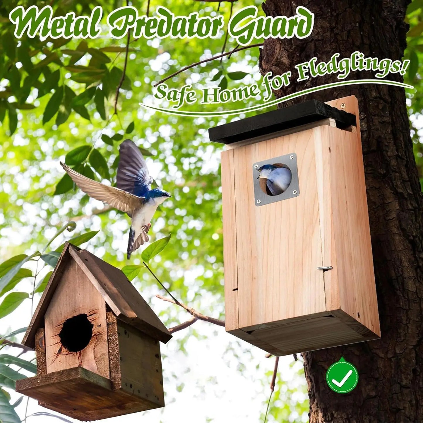 Bird Nest Hangable Hummingbird Nest House for Outside Wooden Waterproof Birdhouse Hut Decoration for Patio Lawn Tree Window