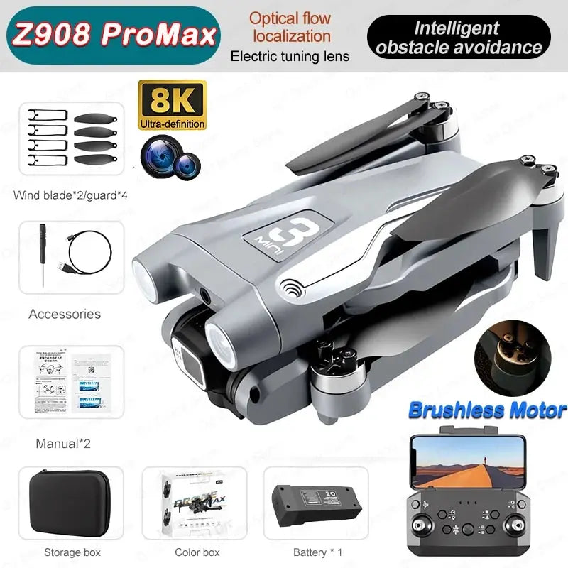 Z908 Pro Max Drone 8K GPS FPV Aerial Quadcopter Brushless