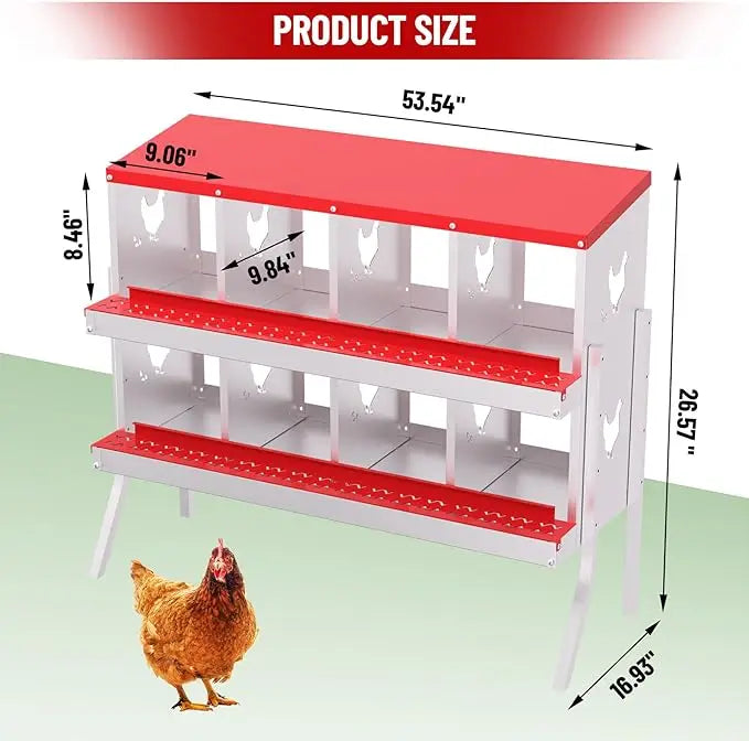 TWISTER.CK Nesting Boxes for Chickens Multi Holes Metal Laying Box