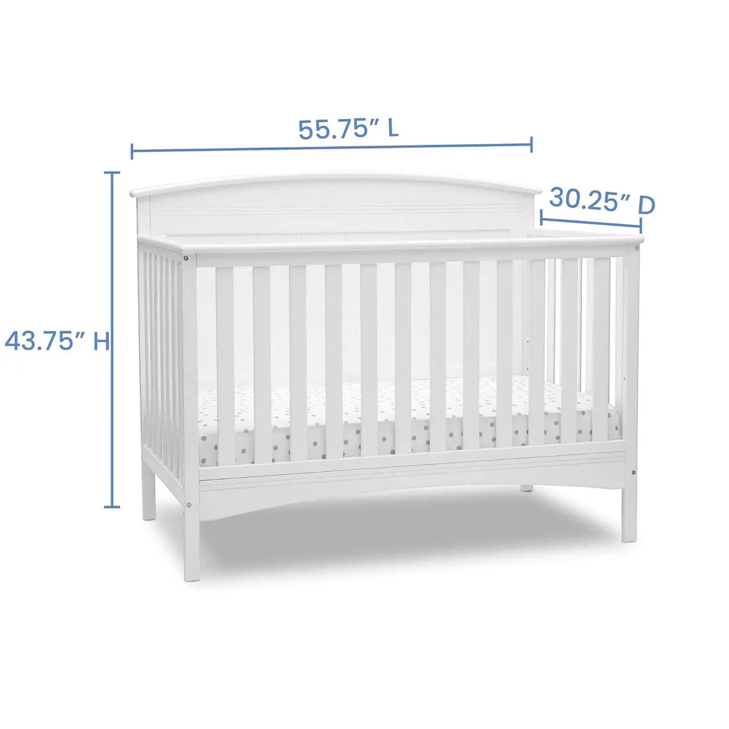 Convertible 4-in-1 Baby Crib to Toddler Bed, Daybed & Full Size Bed with Adjustable Mattress