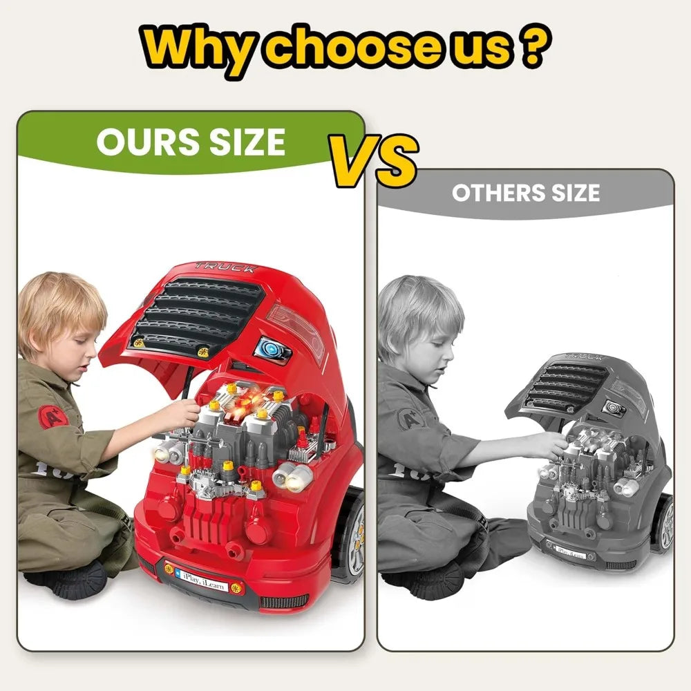 Truck Engine Repair Toy For Kids Big Builder Kit Fun