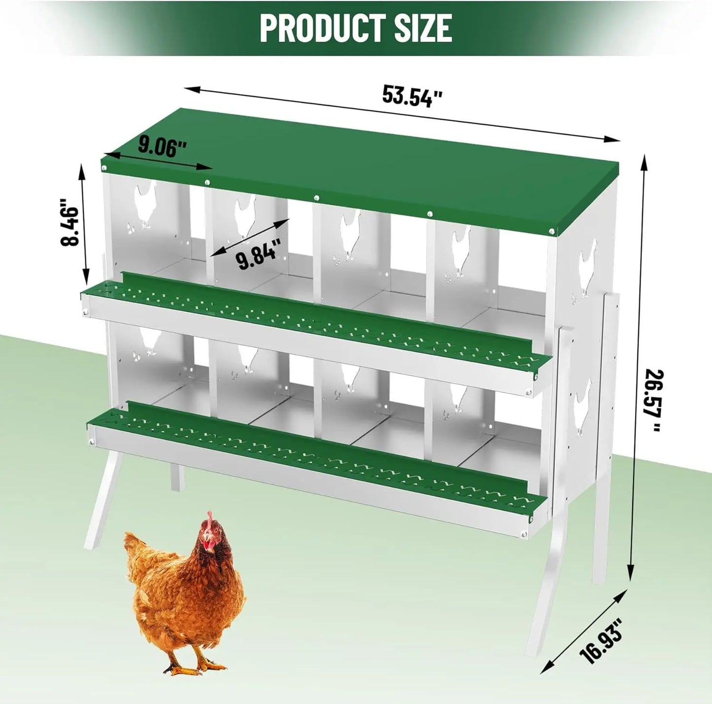 TWISTER.CK Nesting Boxes for Chickens Multi Holes Metal Laying Box