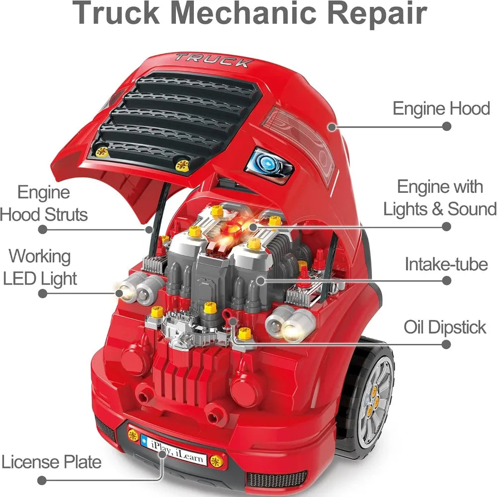 Truck Engine Repair Toy For Kids Big Builder Kit Fun