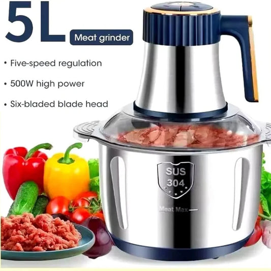 Electric Meat Grinder And Vegetable Slicer Chopper Stainless Steel