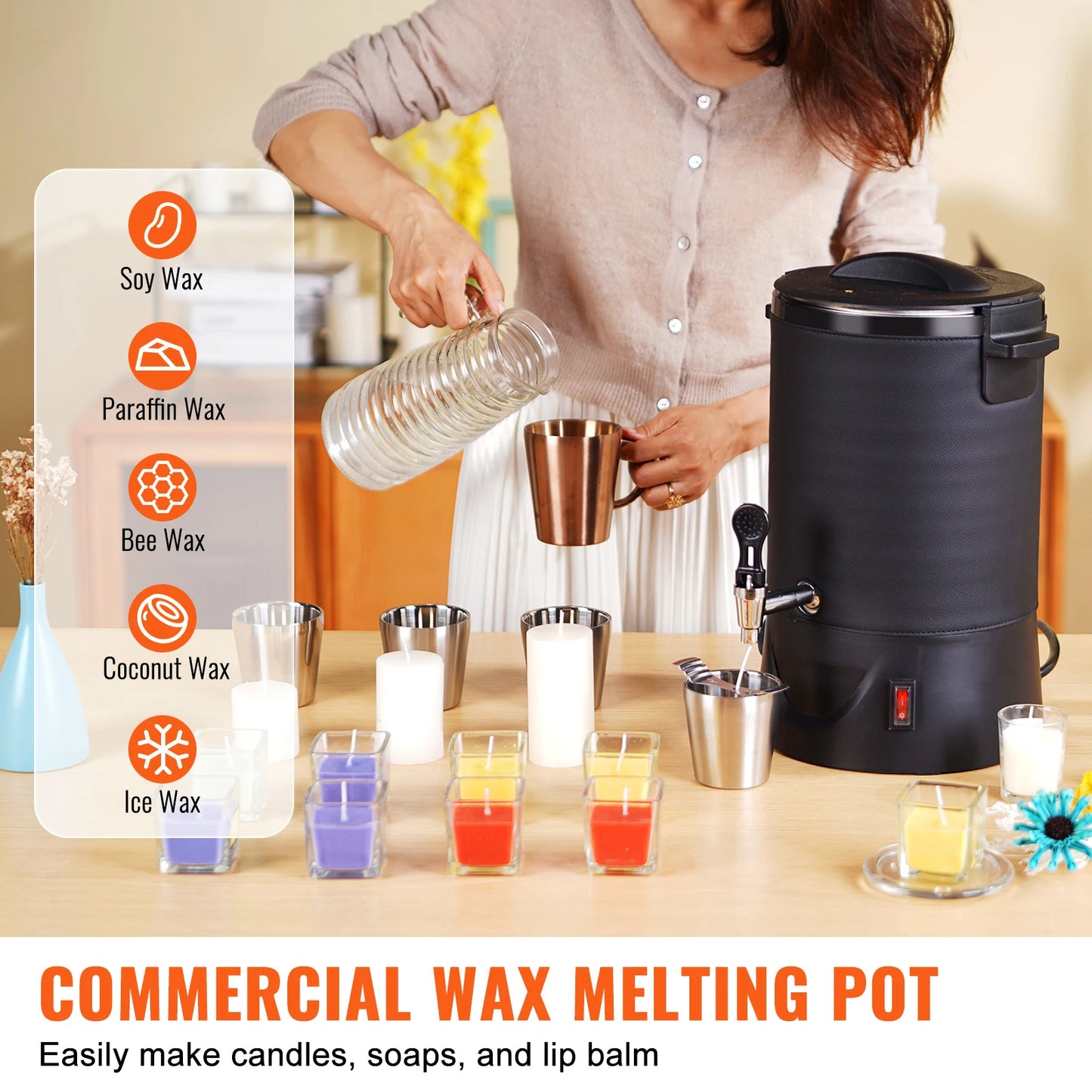 SucceBuy Electric Wax Melter For Candle Making With Pour Spout