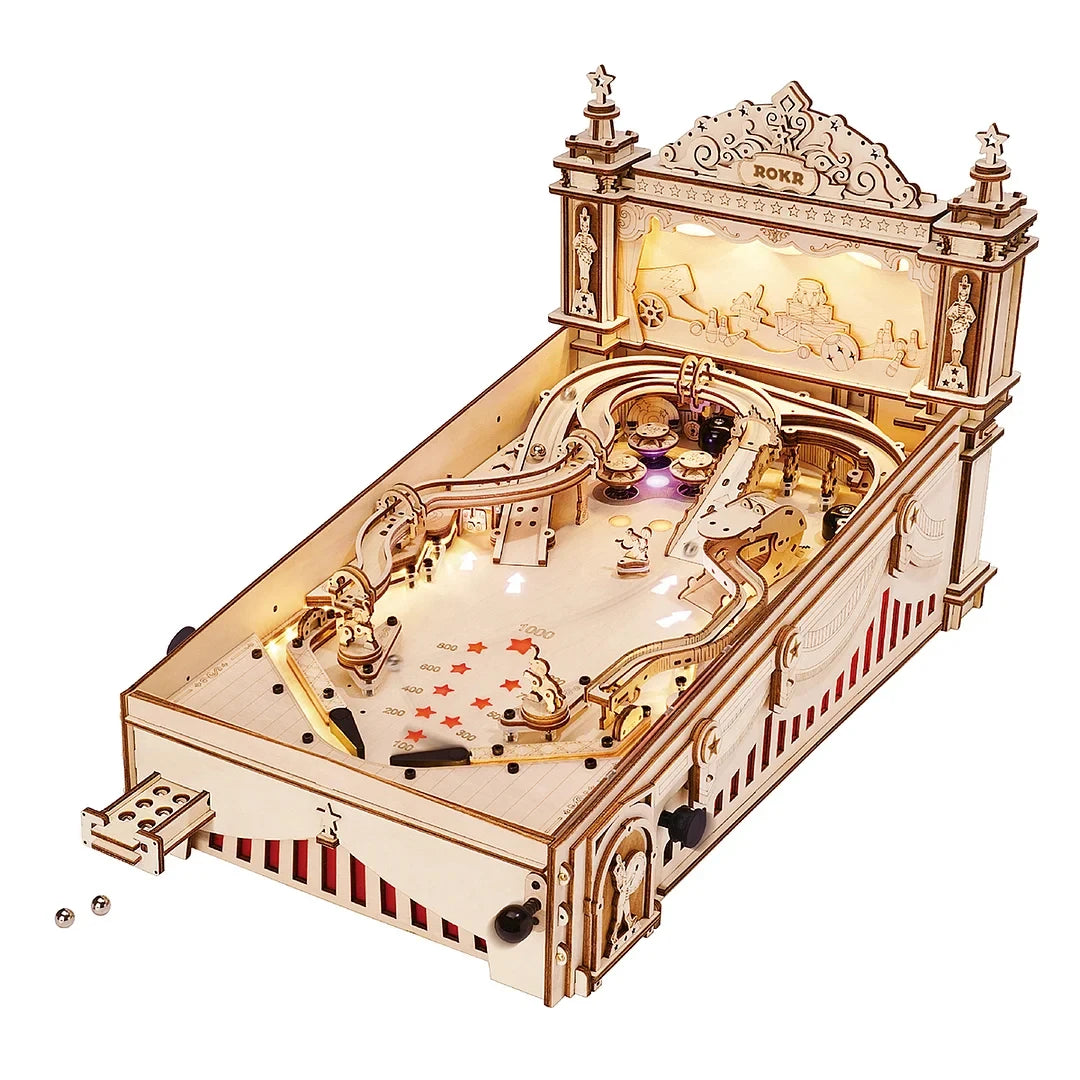 Robotime 3D Pinball Machine Puzzle Mechanical Wooden Model Kit