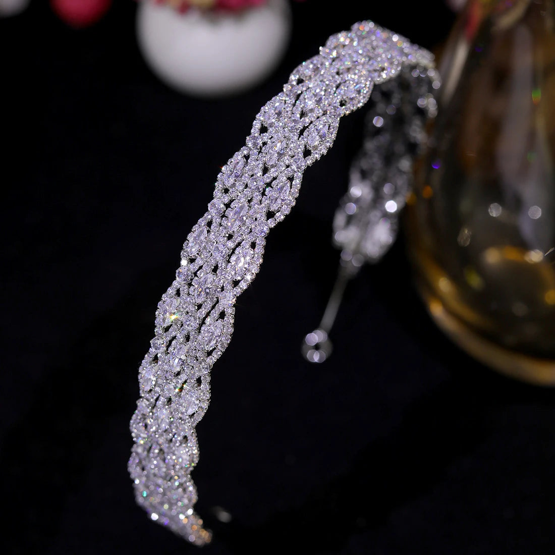 ASNORA 2026 Cubic Zirconia Bridal Headband Wedding Headpiece Luxury CZ Tiaras Crowns For Women Bride Wedding Party Hair Jewelry
